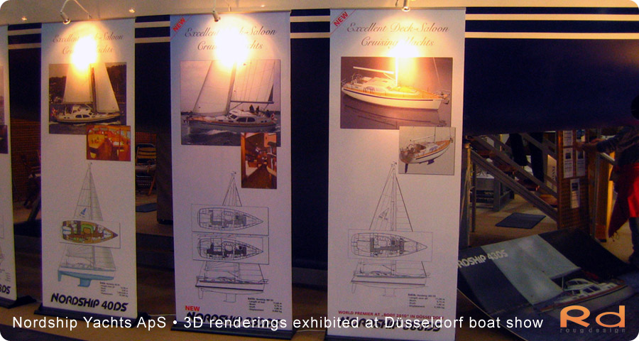 Nordship yachts, dansk design, 3d modellering, roug design, Dusseldorf boat, bådudstilling, luksus yacht, roug sejler